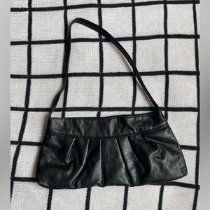 BLACK LEATHER Shoulder Purse